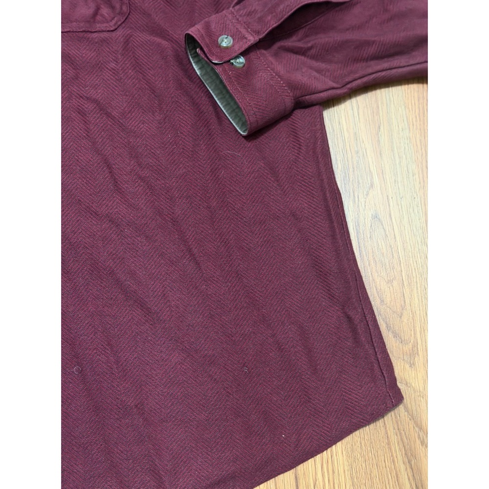 L.L.Bean Shirt Mens Large Chamois Cloth Workwear Button Front Red - Picture 6 of 11
